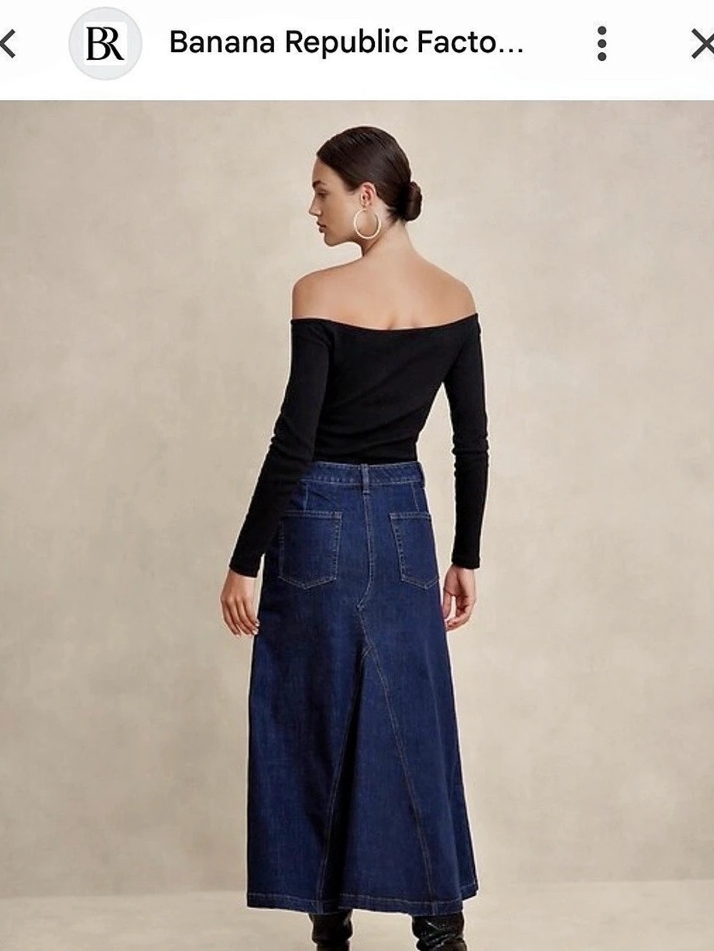 Banana Republic Factory Denim Maxi Skirt with Front Slit